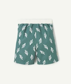 Short de bain bébé garçon vert imprimé cactus