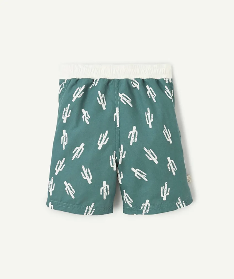 Short de bain bébé garçon vert imprimé cactus