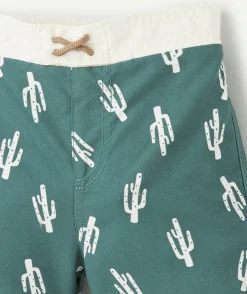 Short de bain bébé garçon vert imprimé cactus