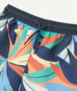 Short de bain garçon en fibres recyclées imprimé coloré