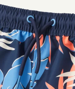 Short de bain garçon en fibres recyclé imprimé feuilles