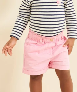 Short droit bébé fille rose