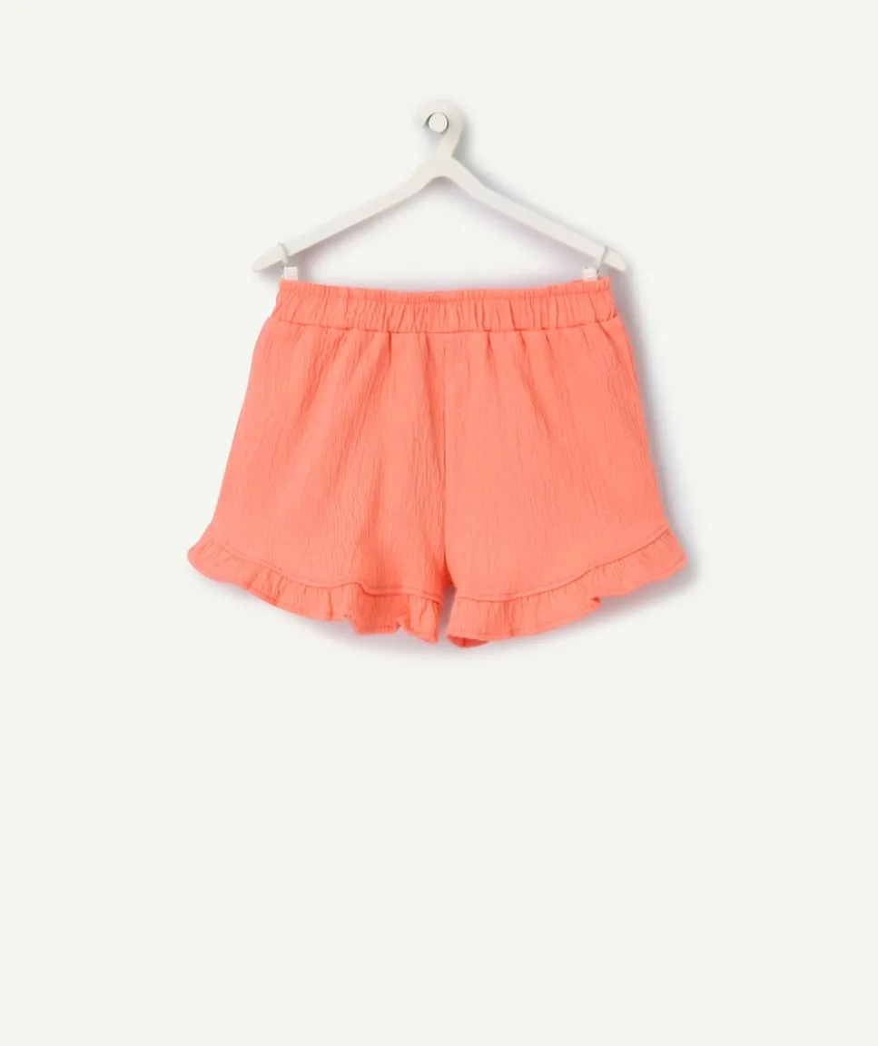 Short en coton corail fille