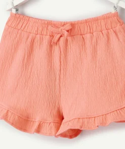 Short en coton corail fille