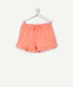Short en coton corail fille