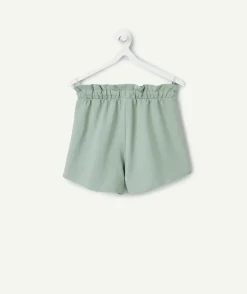 Short en coton fille vert pâle