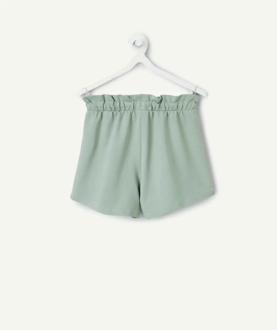 Short en coton fille vert pâle