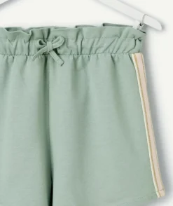 Short en coton fille vert pâle