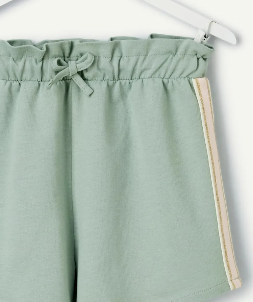 Short en coton fille vert pâle