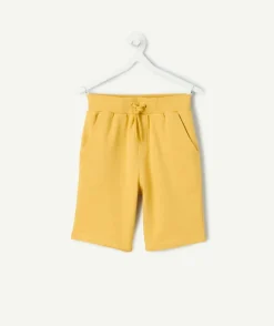 Short en coton garçon jaune