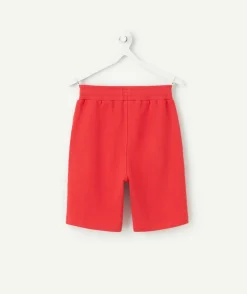 Short en coton garçon rouge