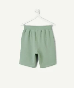 Short en coton garçon vert clair