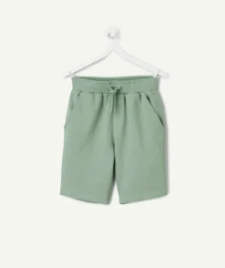 Short en coton garçon vert clair