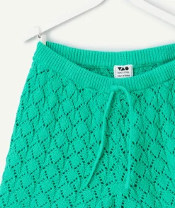 Short en crochet vert fille