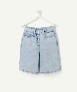Short en jean large fille