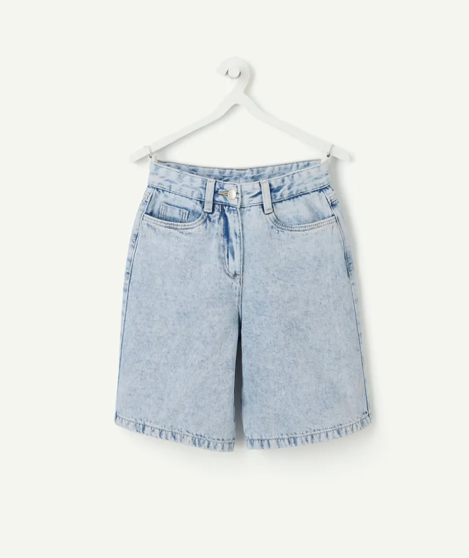 Short en jean large fille