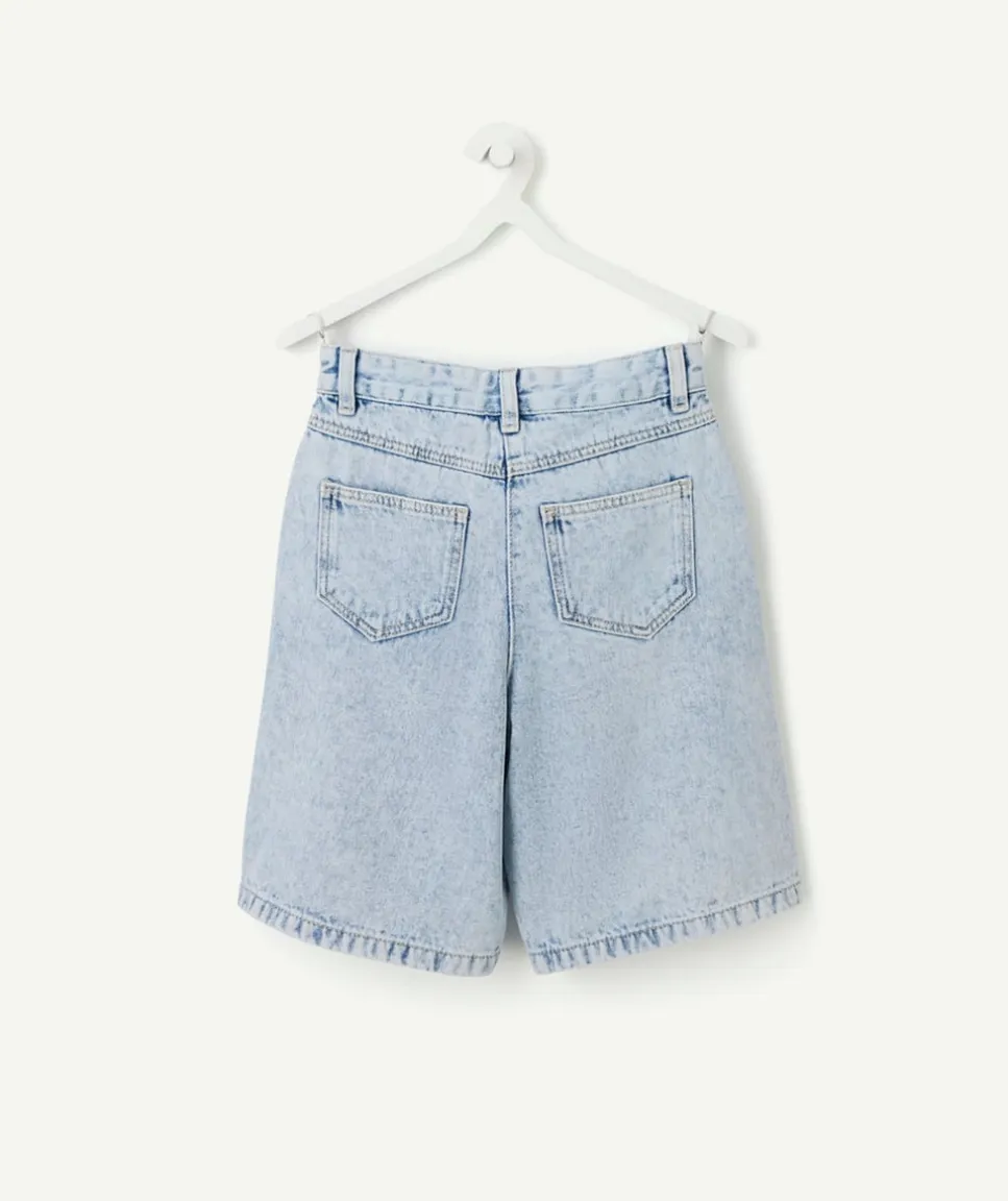 Short en jean large fille