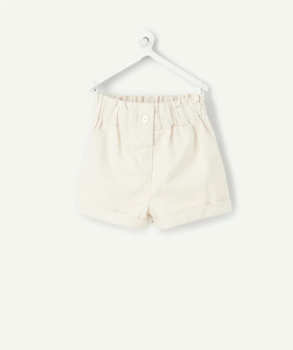 Short fille coton blanc détails cœur