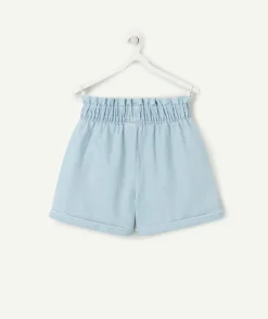 Short fille denim avec noeud