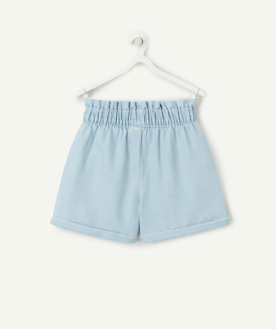 Short fille denim avec noeud