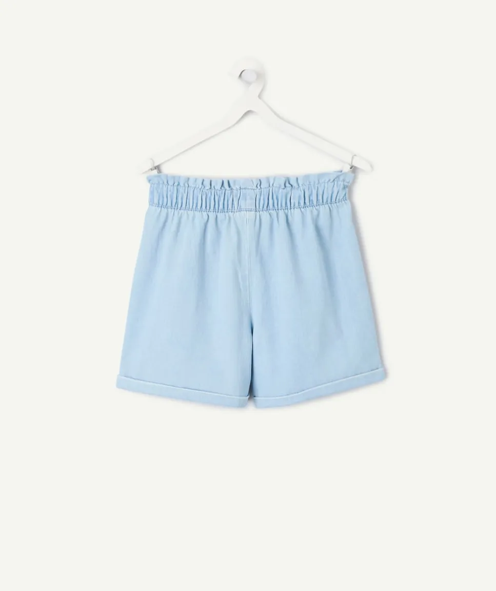 Short fille denim avec noeud