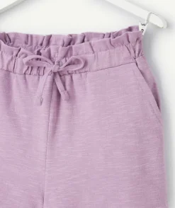 Short fille en coton biologique mauve pastel