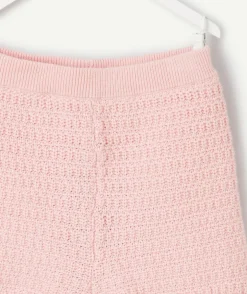 Short fille en crochet rose pastel