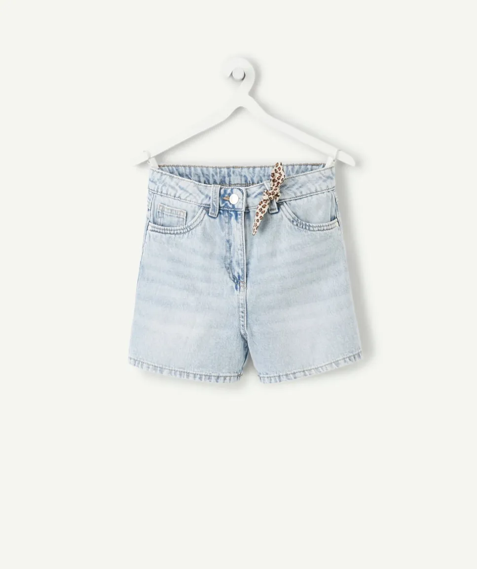 Short fille en denim bleu clair