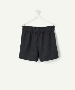 Short fille gris détails boutons