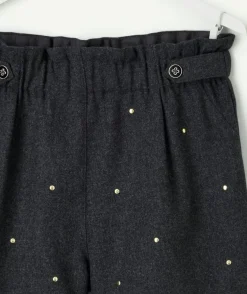 Short fille gris détails boutons