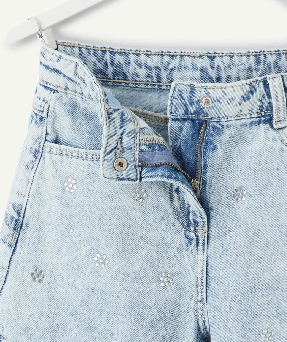 Short fille jean avec studs
