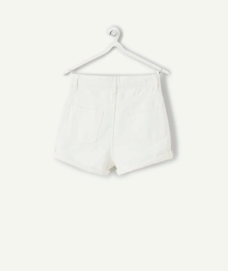 Short fille mom blanc