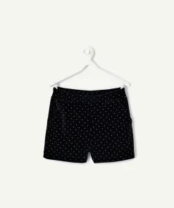 Short fille noir en velours avec strass