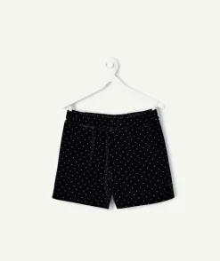 Short fille noir en velours avec strass