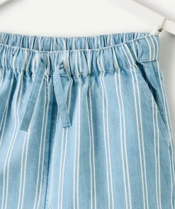 Short fille rayé bleu ajustable