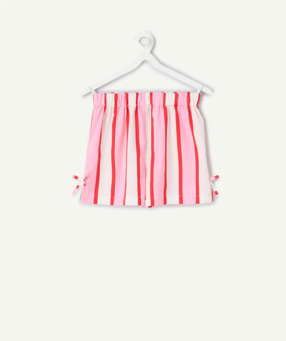 Short fille rayé à nœuds