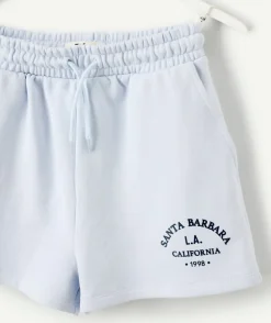 Short fille relax bleu