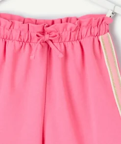 Short fille rose avec rayures