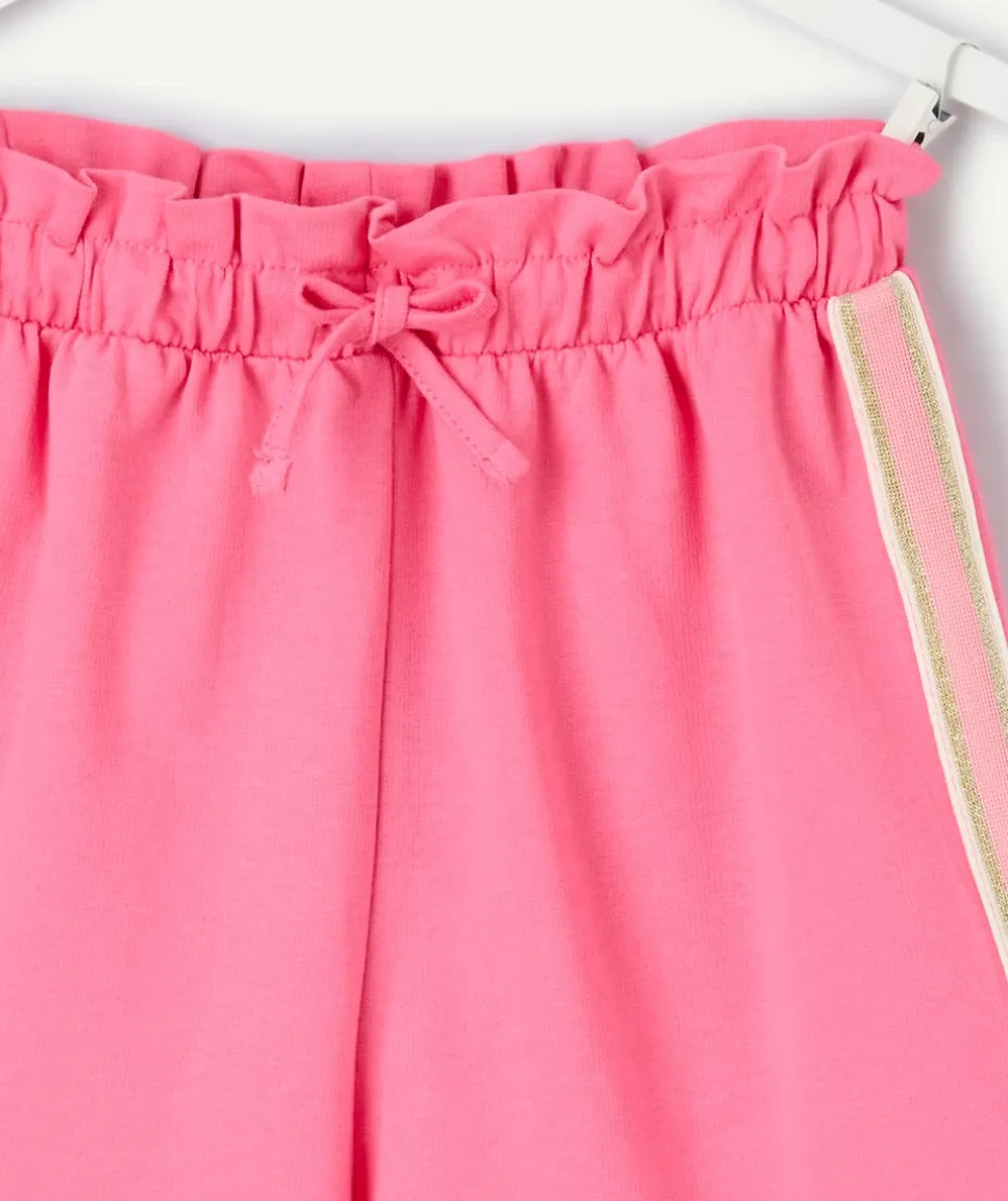 Short fille rose avec rayures