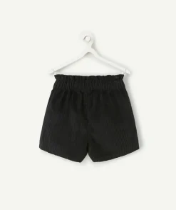Short fille velours côtelé noir