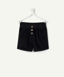 Short fille velours côtelé noir