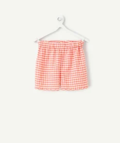 Short fille vichy rose