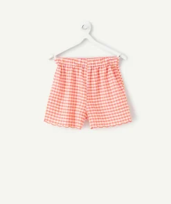 Short fille vichy rose