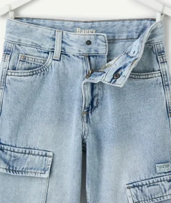 Short garçon baggy en denim bleu