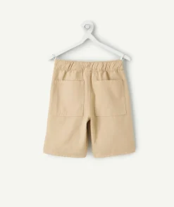 Short garçon beige coton avec poches