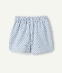 Short garçon brodé et rayé