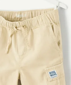 Short garçon cargo beige