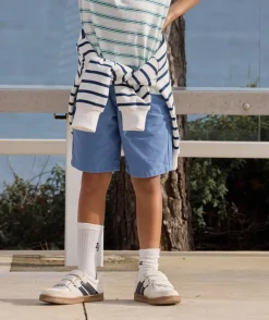 Short garçon chino bleu