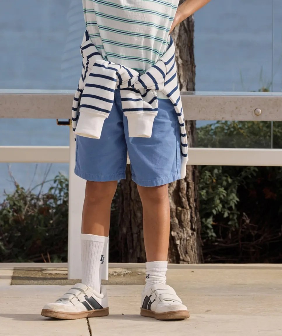 Short garçon chino bleu