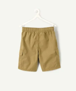 Short garçon droit kaki